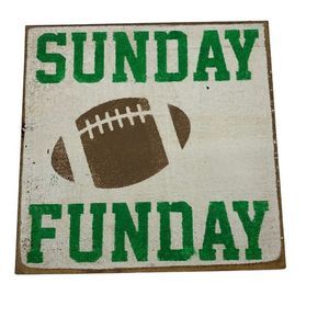 Seven Anchors Sunday Funday Football Home Decore Sign Picture Wood 0711